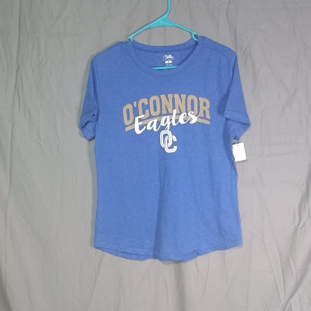 CONNOR Blue Tee with Tan Graphic